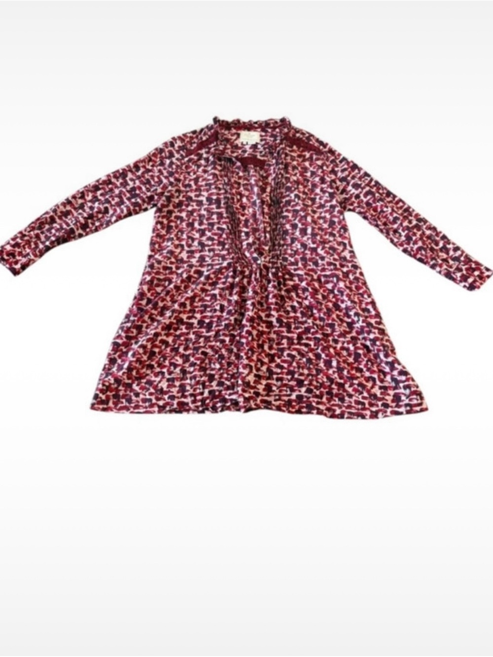 Kate Spade Red and Pink Patterned Long Sleeve Tunic